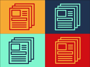 Gazeteler Logo Şablonu, Gazete 'nin Basit Düz Simgesi, Haber, Kağıt