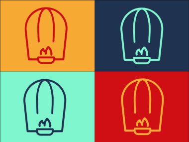 Gece Yüzen Fener Logo Şablonu, Basit Düz Işık Simgesi, Kültür, Fener