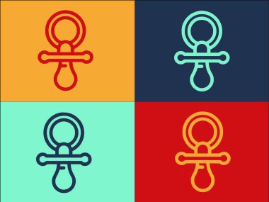 Meme ucu Logosu Şablonu, Küçük, Genç, Emziren Basit Düz Simge