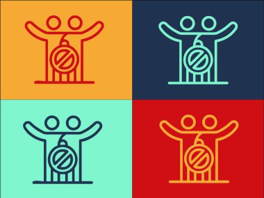 Sarılma Logosu Şablonu Yok, Basit Düz Coronavirüs Simgesi, Virüs, Vektör