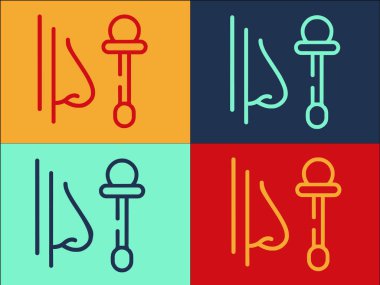 Burun Analizi Logo Şablonu, Basit Düz Analiz Simgesi, Virüs, Hastalık