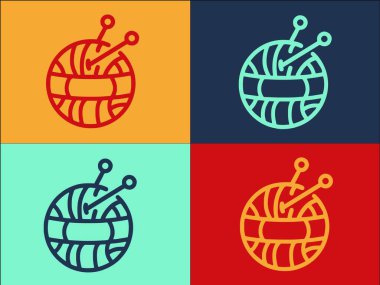 Hemşirelik Topu İplik Logosu Şablonu, Basit Düz İplik Simgesi, Yün, Yapı