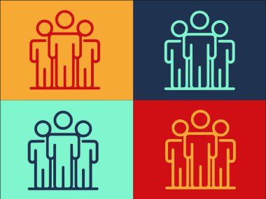 Ofis Ekibi Logo Şablonu, Basit Düz İşletme Simgesi, Ofis, Adam