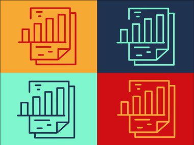 Ofis Grafik Raporu Logo Şablonu, Basit Düz İş Simgesi, Ofis, Rapor