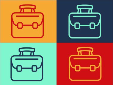 Ofis Laptop Logo Şablonu, Basit Düz İş Simgesi, Ofis, Çanta