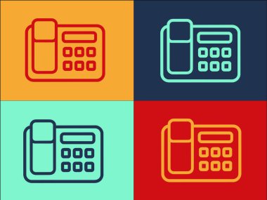 Ofis Telefon Logosu Şablonu, Telefonun Basit Düz Simgesi, Ofis, İş