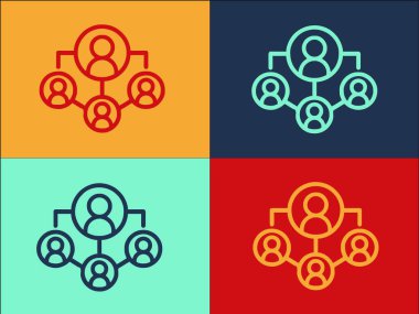 Ofis Ekibi Logo Şablonu, Takım Çalışmasının Basit Düz Simgesi, Ofis, İş Simgesi