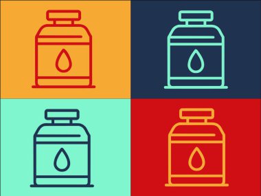 Petrol Depolama Logosu Şablonu, Yakıt, Endüstri ve Endüstri Simgesi