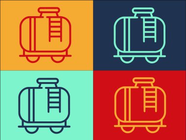 Petrol Treni Logo Şablonu, Taşımacılık, Endüstri, Petrol Simgesi