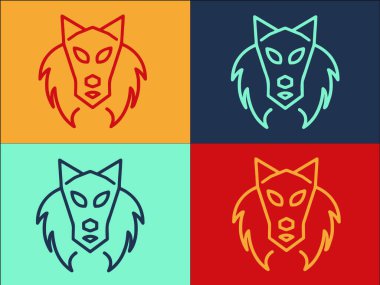 Yaşlı Kurt Logosu Şablonu, Kurt, Hayvan, Yaşlı Düz Simge