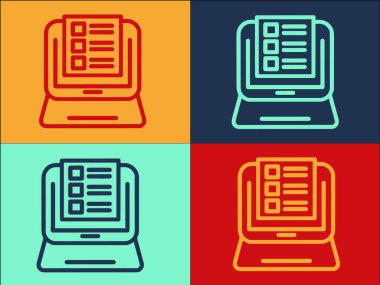 Çevrimiçi Atanmış Logo Şablonu, Basit Düz Eğitim Simgesi, Öğrenme, Çevrimiçi