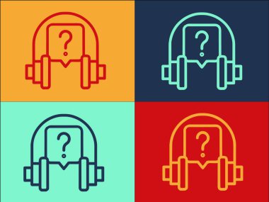 Çevrimiçi Ses Dersi Logo Şablonu, Basit Düz Ders Simgesi, Çevrimiçi, Eğitim