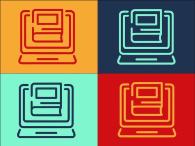 Çevrimiçi Katalog Logo Şablonu, Çevrimiçi Basit Düz Simge, İnternet, Katalog