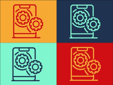 Çevrimiçi Hücre Onarım Servisi Logo Şablonu, Telefonun Basit Düz Simgesi, Hizmet, Onarım