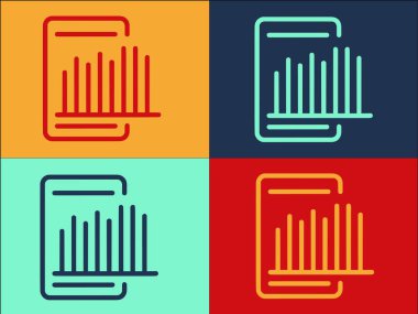 Çevrimiçi Çizelge Logo Şablonu, Basit Düz İş Simgesi, Çevrimiçi, Çizelge