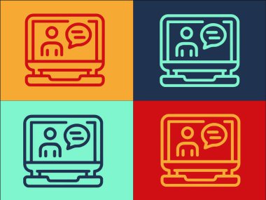 Çevrimiçi Pazarlama Logosu Şablonu, Çevrimiçi Basit Düz Simge, Pazarlama, İş