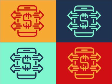 Çevrimiçi Parasal Logo Şablonu, Çevrimiçi Basit Düz Simge, Para Kazanma, Pazarlama