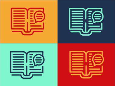 Çevrimiçi Kitap Okuma Logosu Şablonu, Çevrimiçi, Kitap, Eğitim Basit Düz Simgesi