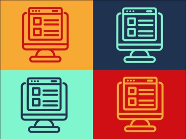 Çevrimiçi Senaryo Logo Şablonu, Çevrimiçi Basit Düz Simge, Çizim, Vektör