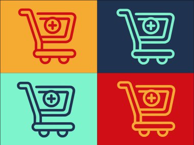 Çevrimiçi Dükkan Arabası Logo Şablonu, Çevrimiçi Basit Düz Simge, Araç, Satış