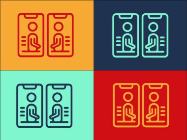 Çevrimiçi Akıllı Telefon İletişim Logo Şablonu, Çevrimiçi Basit Düz Simge, Teknoloji, İletişim