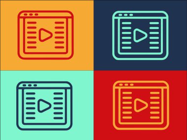 Çevrimiçi Video Klibi Logo Şablonu, Çevrimiçi, Klip, Görüntü Simgesi