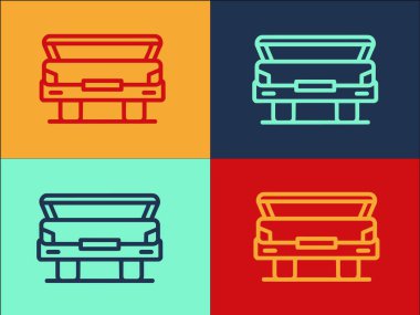 Açık Araç Bagajı Logo Şablonu, Basit Düz Araç Simgesi, Ulaşım, Bagaj