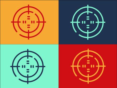 Optik Rezonans Görme Şablonu, Crosshair 'in Basit Düz Simgesi, Görme, Odaklanma