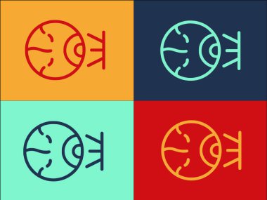 Optometri Lazer Logo Şablonu, Basit Düz Tıbbi Simge, Lazer, Optimetri