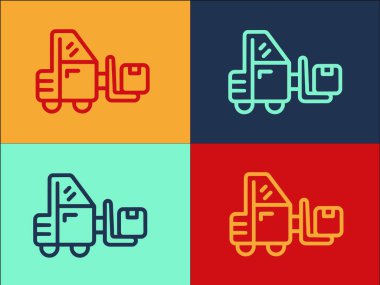 Forklift Logo Şablonu, Basit Düz Teslimat Simgesi, Depo, Nakliye