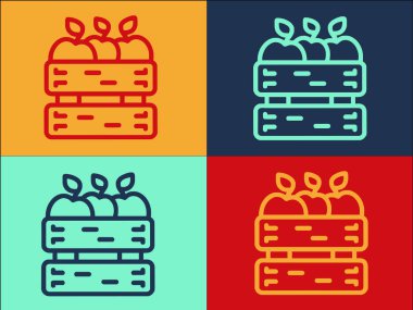 Organik Elma Logo Şablonu, Organik, Gıda ve Doğa 'nın Basit Düz Simgesi