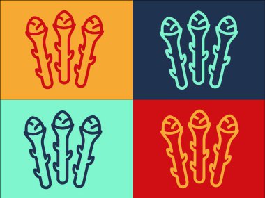 Organik Kuşkonmaz Logo Şablonu, Basit Düz Taze, Kuşkonmaz Simgesi, Sağlıklı