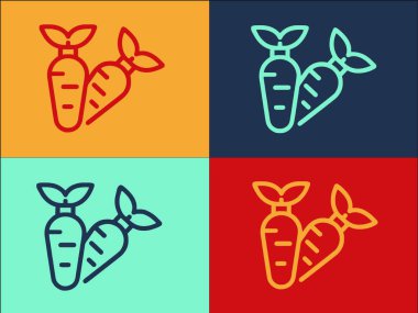 Organik Havuç Logo Şablonu, Sağlıklı, Organik ve Yiyeceğin Basit Düz Simgesi