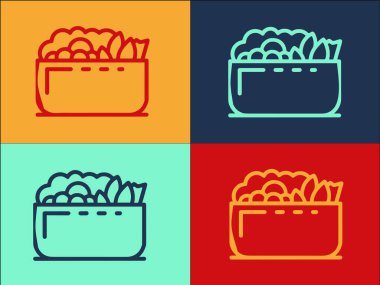 Organik Meyve Salatası Logo Şablonu, Salata, Tatlı, Yiyecek Basit Düz Simgesi