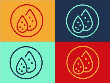 Organik Su Damlaları Logo Şablonu, Basit Düz Su Simgesi, Organik, Düşür