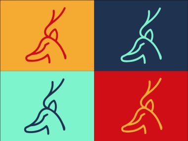 Oryx Ceylan Logo Şablonu, Gazelle 'in Basit Düz Simgesi, Oryx, Vahşi Yaşam