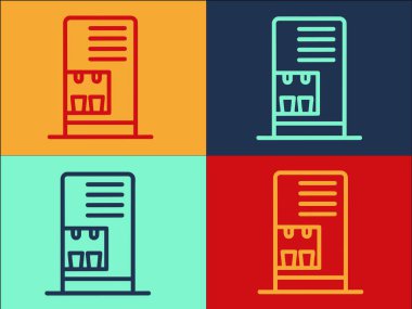 Açık hava kahve makinesi logo şablonu, basit düz kahve ikonu, makine, içecek