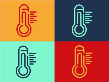 Açık Termometre Logo Şablonu, Termometrenin Basit Düz Simgesi, Hava, Sıcaklık