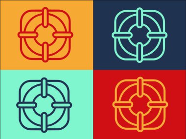 Dış kaynak Lifebouy Logo Şablonu, Basit Tabela Düz Simgesi, Dış Kaynak, İş