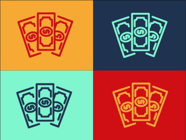 Paket Nakit Logo Şablonu, Nakit, Para, Para Basit Düz Simgesi