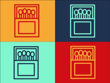 Eşleşen Logo Şablonunu Paketle, Basit Düz Eşleştirme Simgesi, Paket, Ahşap