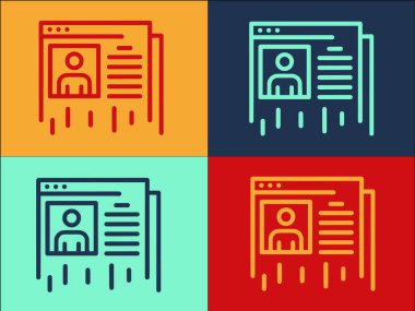 Sayfa Tarayıcı Logo Şablonu, Şablon, Arayüz, Vektör 'ün Basit Düz Simgesi