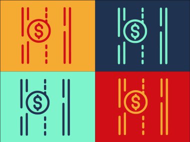 Ücretli Otoyol Logosu Şablonu, Otobanın Basit Düz Simgesi, Yol, Toll