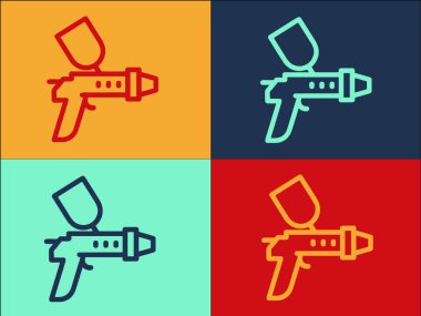 Boya Silahı Logosu Şablonu, Sembolün Basit Düz Simgesi, Abc, Güçlü