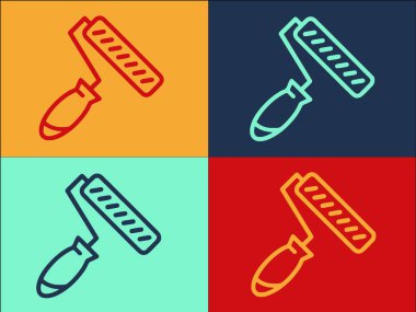 Boya Duvarı Paten Logosu Şablonu, Duvarın Basit Düz Simgesi, Boya, Paten