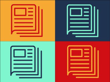 Kağıt Gazetesi Logo Şablonu, Basit Düz Kağıt Simgesi, Gazete, Doku