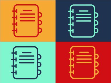 Kağıt Defteri Logo Şablonu, Basit Düz Not Simgesi, Kağıt, Beyaz