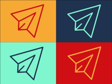 Kağıt Düzlem Logo Şablonu, Basit Düz Düzlem Simgesi, Kağıt, Uçak