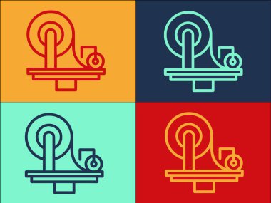 Kağıt Üretim Makinesi Logo Şablonu, Basit Düz Üretim Simgesi, Endüstri, Kağıt