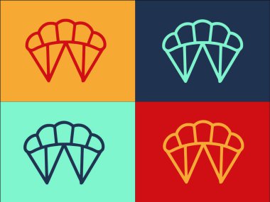 Paraşüt Şablonu, Basit Düz Paraşüt Simgesi, Gökyüzü, Uçur